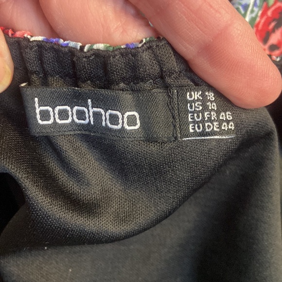 NWOT Boohoo Ruffle Waist Floral Midi Dress Size 14 - Picture 6 of 8